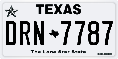 TX license plate DRN7787
