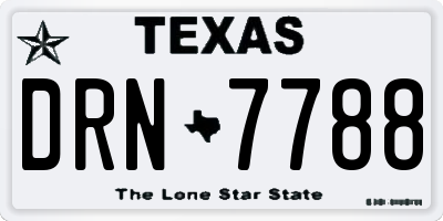 TX license plate DRN7788