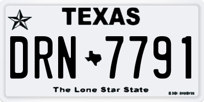 TX license plate DRN7791