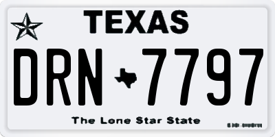 TX license plate DRN7797