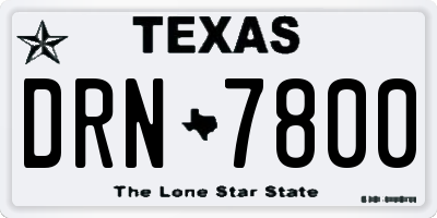 TX license plate DRN7800