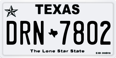 TX license plate DRN7802