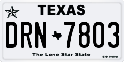 TX license plate DRN7803