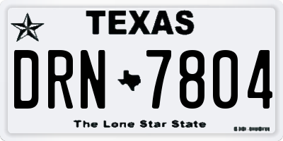 TX license plate DRN7804
