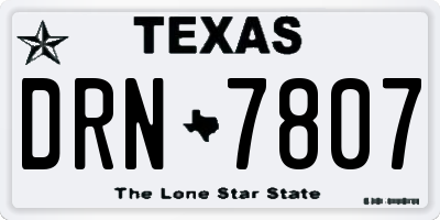 TX license plate DRN7807