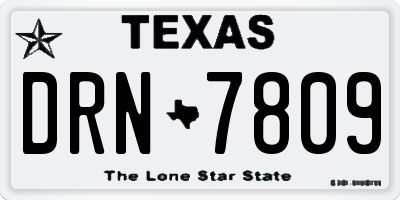 TX license plate DRN7809