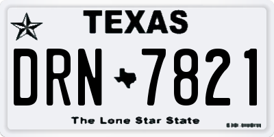 TX license plate DRN7821