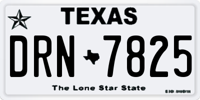 TX license plate DRN7825
