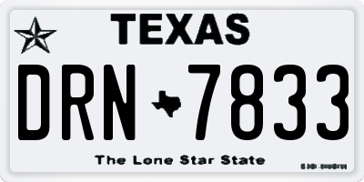 TX license plate DRN7833