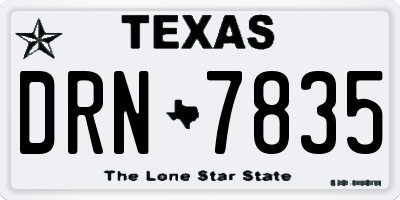 TX license plate DRN7835