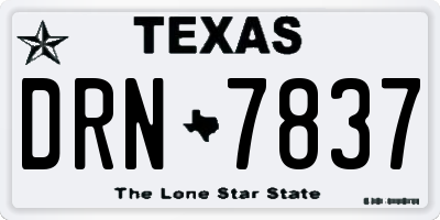 TX license plate DRN7837