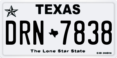 TX license plate DRN7838