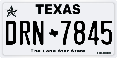 TX license plate DRN7845