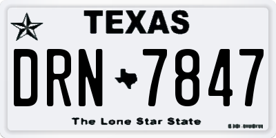 TX license plate DRN7847