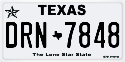 TX license plate DRN7848