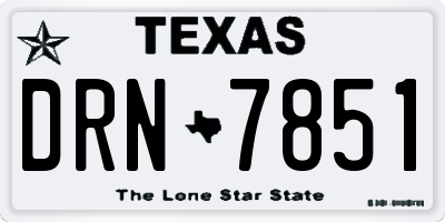 TX license plate DRN7851