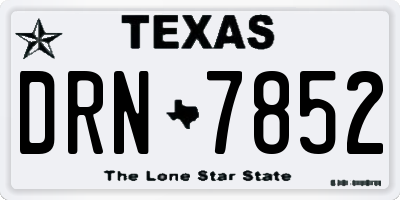 TX license plate DRN7852