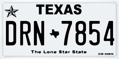 TX license plate DRN7854