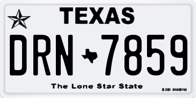 TX license plate DRN7859