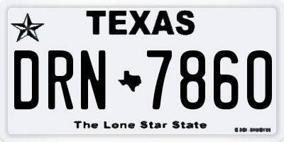 TX license plate DRN7860