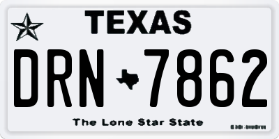 TX license plate DRN7862