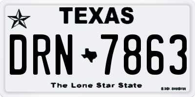 TX license plate DRN7863