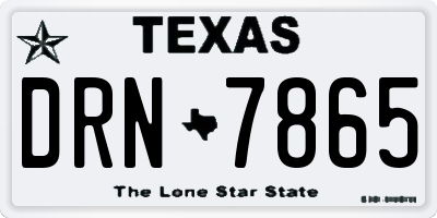 TX license plate DRN7865