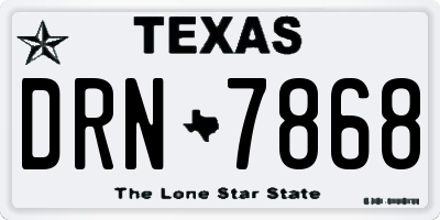 TX license plate DRN7868
