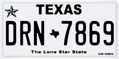 TX license plate DRN7869
