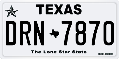 TX license plate DRN7870