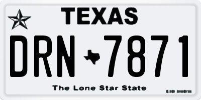 TX license plate DRN7871