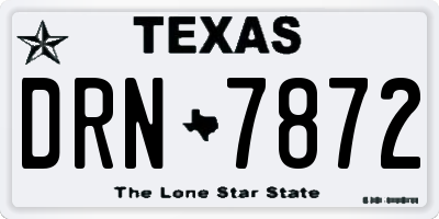 TX license plate DRN7872