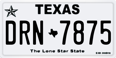 TX license plate DRN7875