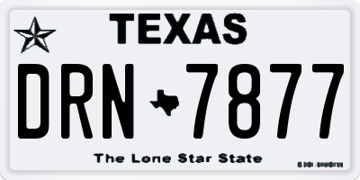 TX license plate DRN7877