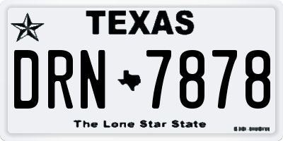 TX license plate DRN7878