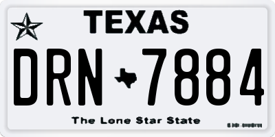 TX license plate DRN7884