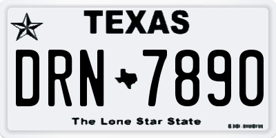 TX license plate DRN7890