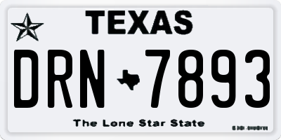 TX license plate DRN7893