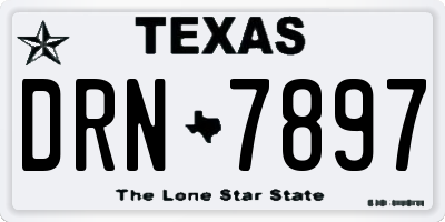 TX license plate DRN7897