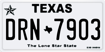 TX license plate DRN7903