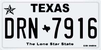 TX license plate DRN7916