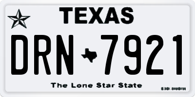 TX license plate DRN7921
