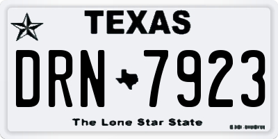 TX license plate DRN7923