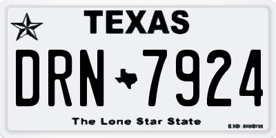 TX license plate DRN7924