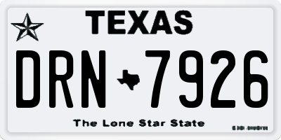 TX license plate DRN7926