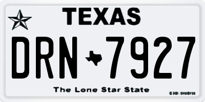 TX license plate DRN7927