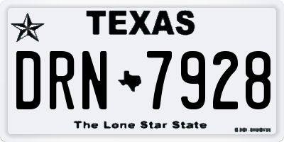 TX license plate DRN7928