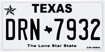 TX license plate DRN7932
