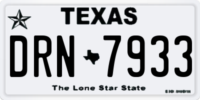 TX license plate DRN7933