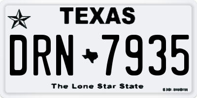 TX license plate DRN7935